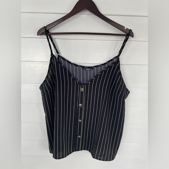 3/25 Pinstripe Spaghetti Strap SHEIN Tank Top - Picture 1 of 6